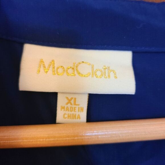 Modcloth Girl About Easton Floral Print Navy Tank Top Blouse XL - Picture 3 of 5